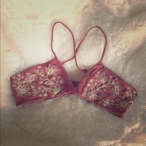 Embroidered swimsuit top